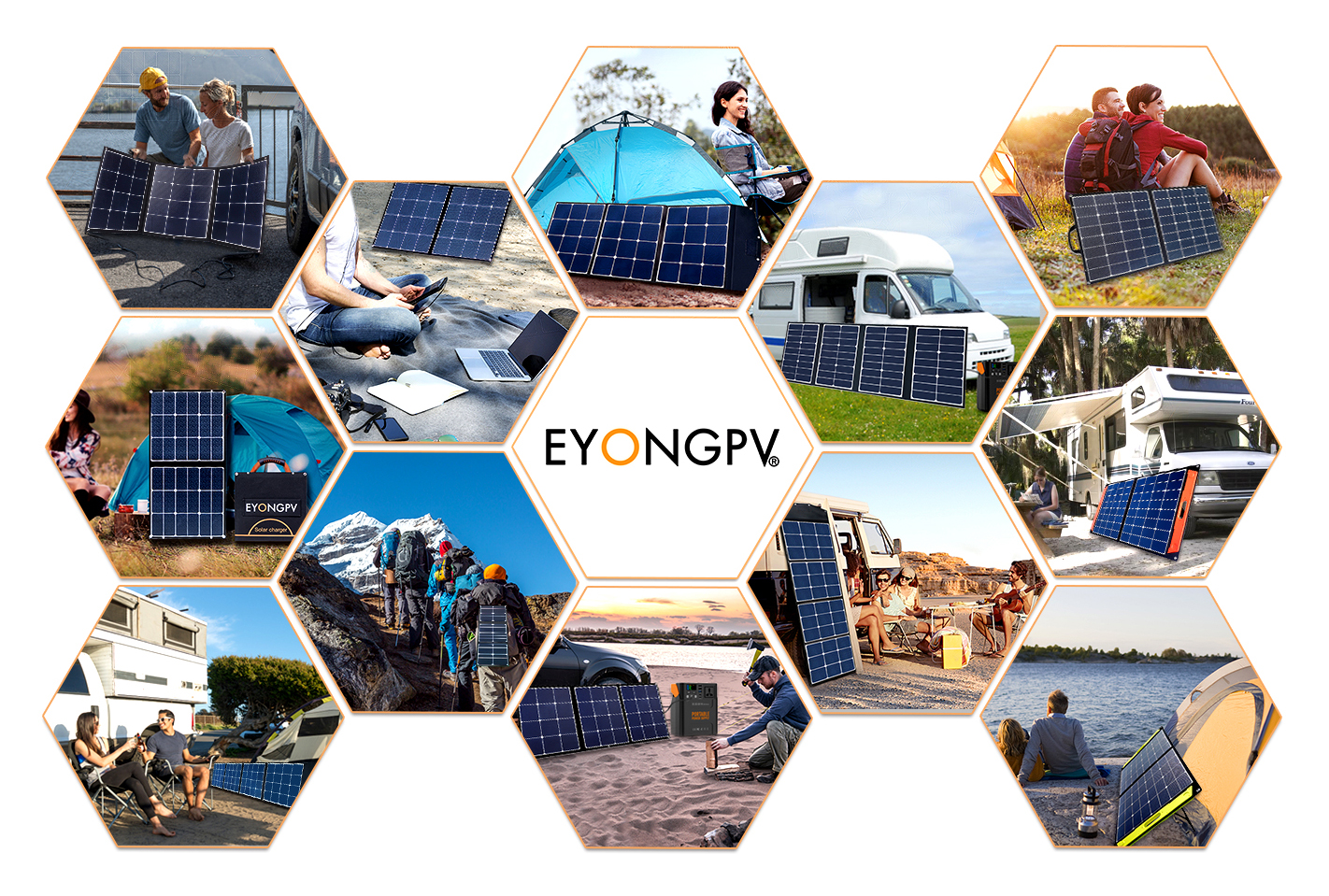 EYONGPV-200W Sunpower Mono Foldable Folding Portable ETFE Solar Panel Kit