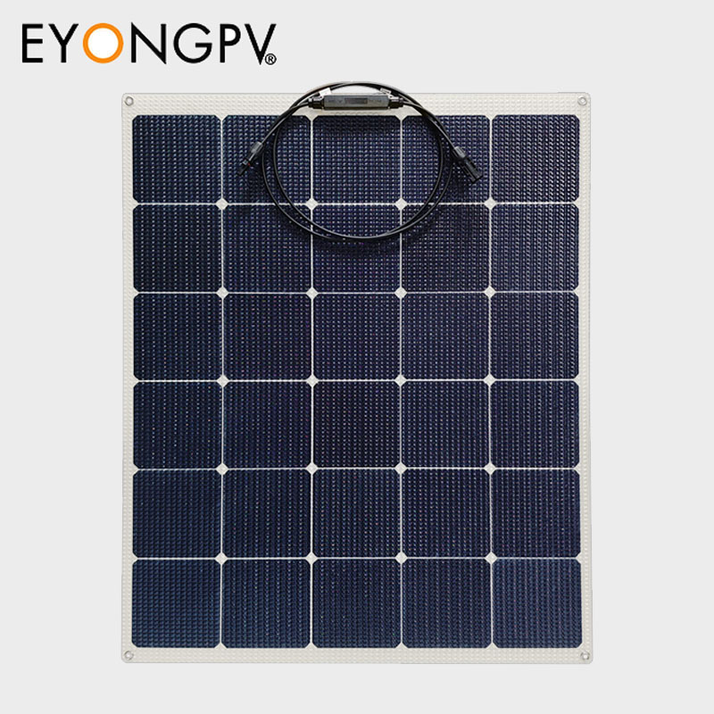 100W Flexible Bendable Solar Panel for Roof Marine RV Cabin Van Car