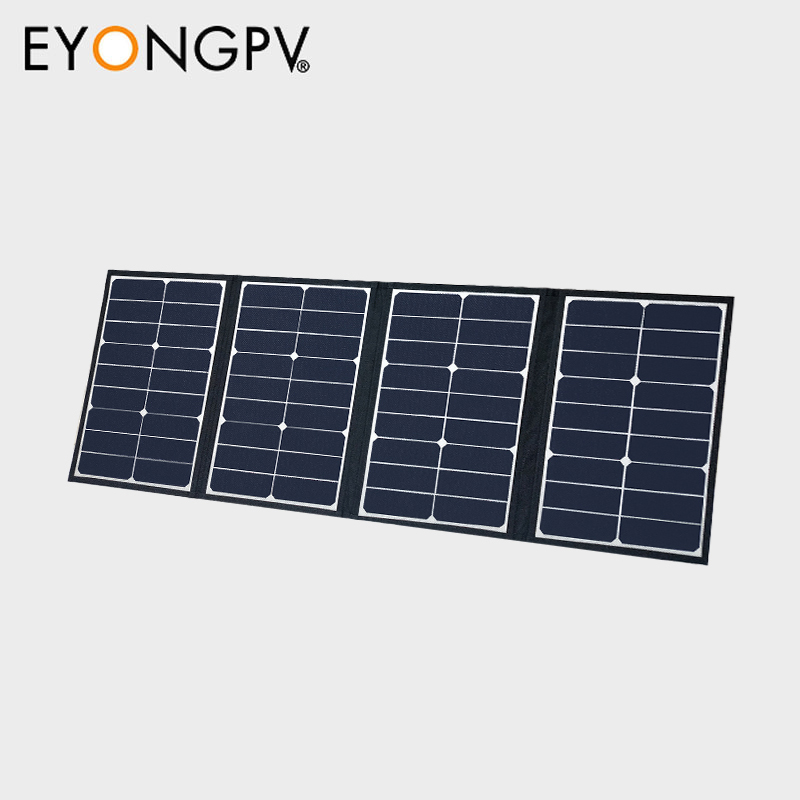 80W 4Folds Sunpower Mono Foldable Folding Portable ETFE Solar Panel Charger Kit