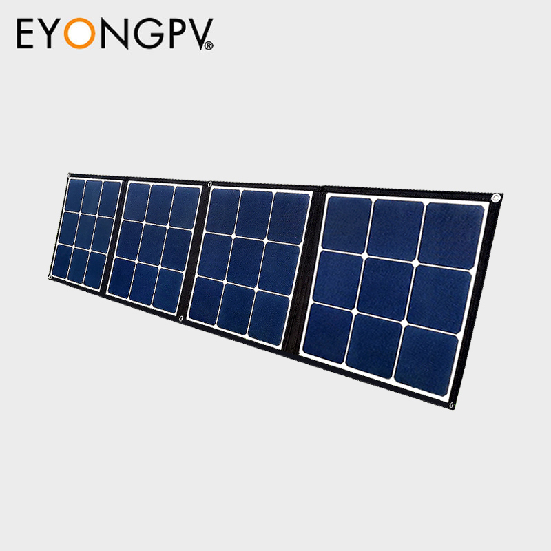 120W 4Folds Sunpower Mono Foldable Folding Portable ETFE Solar Panel Charger Kit