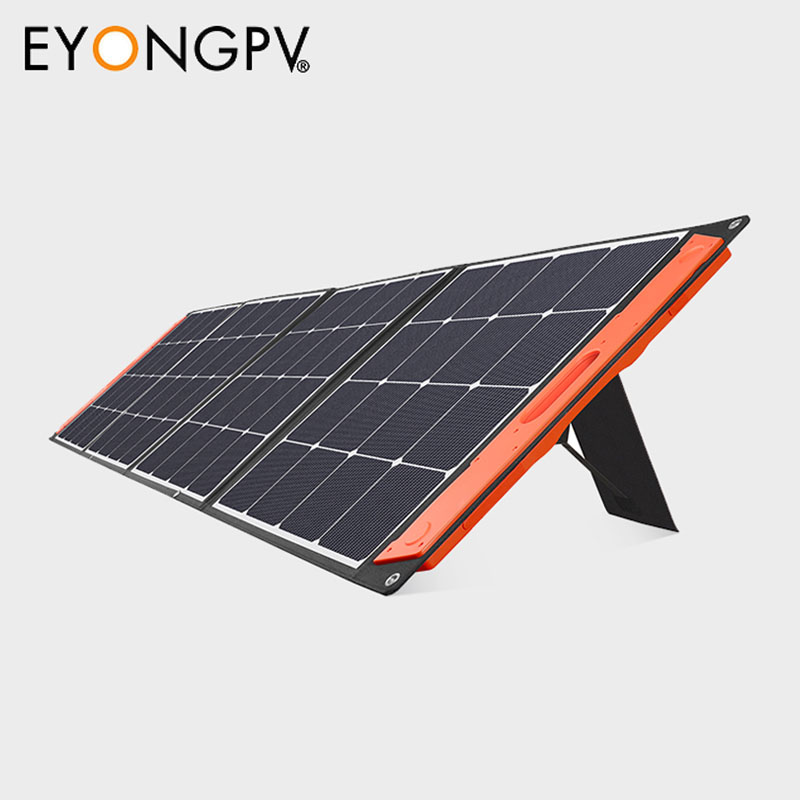 200W 4Folds Sunpower Mono Foldable Folding Portable ETFE Solar Panel Charger Kit with Handles