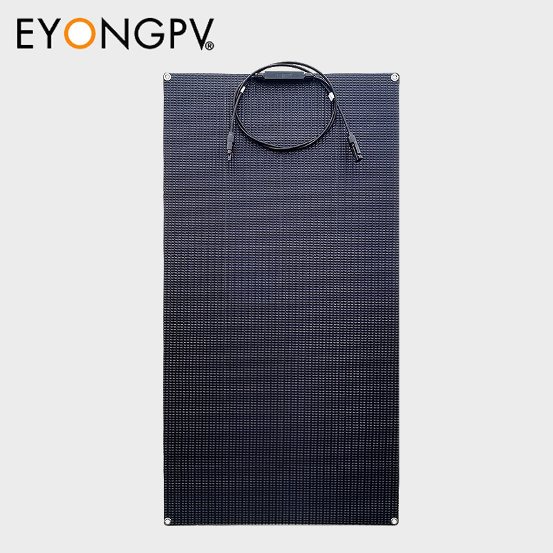 100W Sunpower Maxeon Mono Flexible Bendable All Full Black Solar Panel for Roof Yacht RV Bus Van