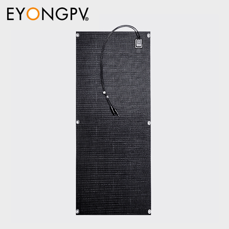 130W Sunpower Maxeon Mono Flexible Bendable All Full Black Solar Panel for Roof Yacht RV Bus Van