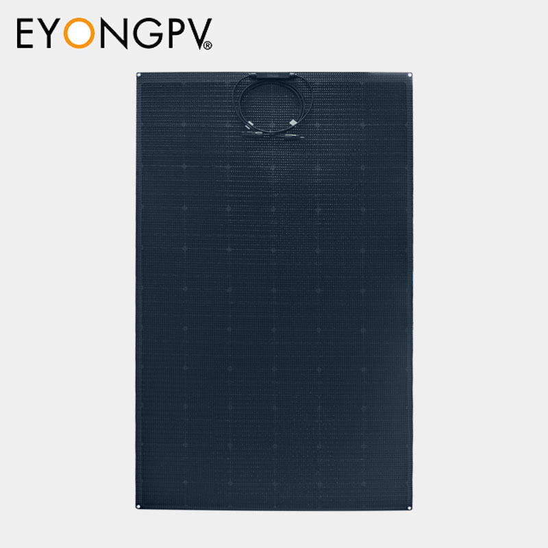 215W Sunpower Maxeon Mono Flexible Bendable All Full Black Solar Panel for Roof Yacht RV Bus Van